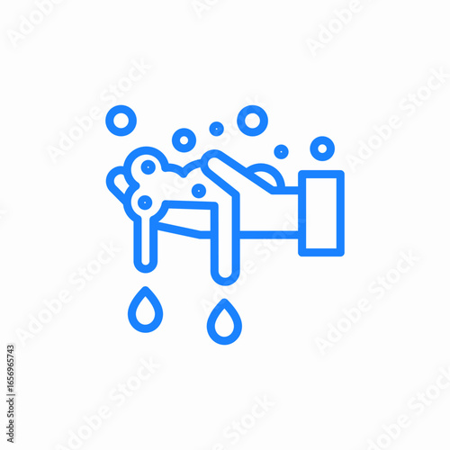 soap foam hand icon sign vector