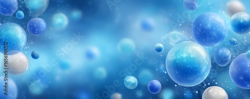 Wallpaper Mural Abstract Blue Bubbles 3D Render of Floating Spheres, Digital Art, Concept Background, Blue, Sphere, Abstract Abstract Background, 3D Rendering Torontodigital.ca