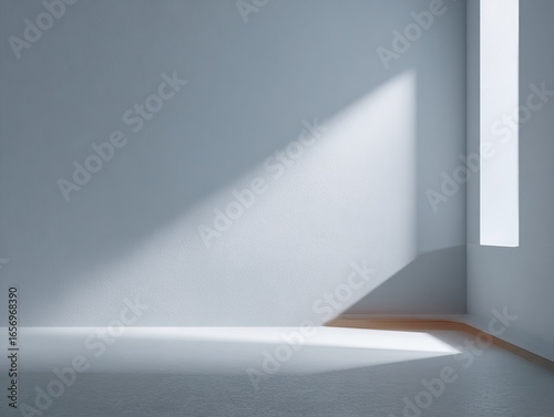 Wallpaper Mural Minimalist Room Composition Light and Shadow on White Wall, Interior Design, Mockup Keywords minimalism, 3D render Torontodigital.ca