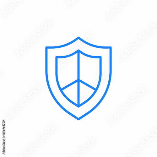 shield featuring the peace symbol inside icon sign vector