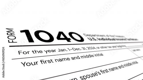 Form 1040 IRS Animated Individual Income Tax Return Amount You Owe Close up Concept Footage