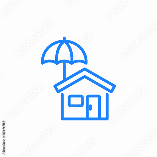 vacation home insurance icon sign vector
