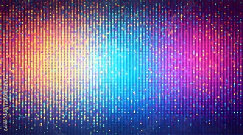 Abstract pastel neon rainbow pixel texture BG video screen. Tv pattern background with square noise effect