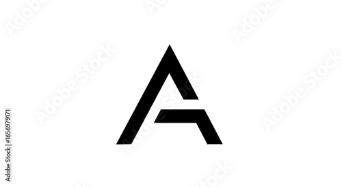Modern black letter A logo with a stylized geometric design and a broken crossbar.