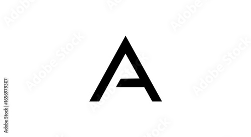 Bold black geometric letter A logo with a modern minimalist design and an incomplete crossbar.