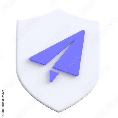 Free Download Paper Plane Shield Ui 3D icon for UI design - GFXLoad