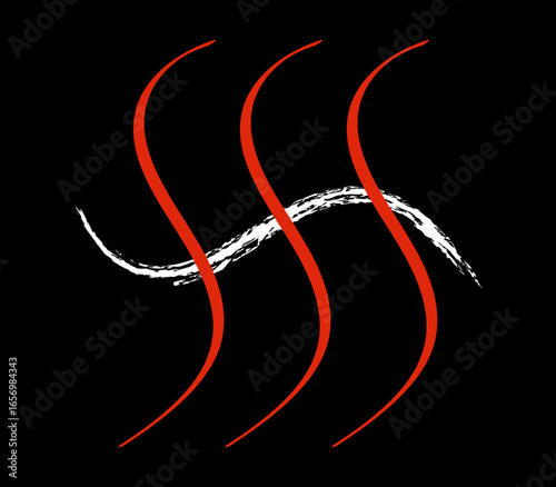 red ribbon on black background