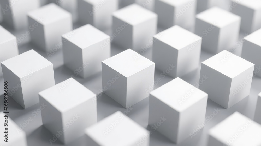Abstract Background of White Cubes in a Grid Pattern Abstract Background of White Cubes in a Grid Pattern