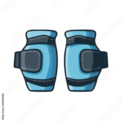 Protective Blue Elbow Pads: Sports Equipment for Safety and Injury Prevention in Skating, Skateboarding and Roller Skating