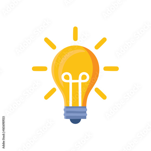 Electric Lightbulb Idea Concept Innovation Brightness Icon Flat Vector