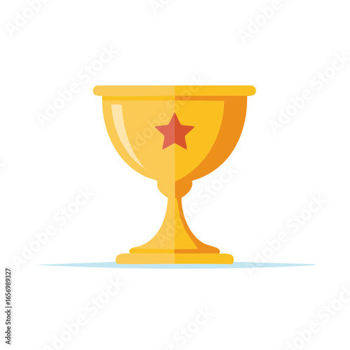 Illustrative graphic of a golden trophy with a red star in the middle, standing for achievement