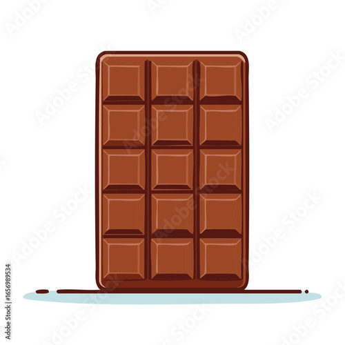 Chocolate Bar Illustration with Squares Milk Chocolate Confectionery