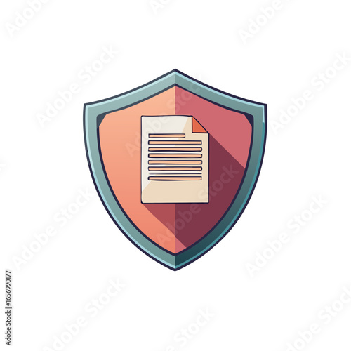 Shield Protects Document Security Concept Illustration for Data Safety and Security