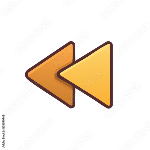 Rewind Symbol: Two Amber Arrows Pointing Left in Retro Style Icon Free Download Rewind Symbol: Two Amber Arrows Pointing Left in Retro Style Icon - GFXLoad