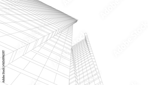 abstract architecture vector 3d rendering