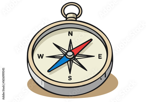 A vintage compass points the way with the text 'Fearless Direction Guide'. Simple, clean design with a purple background. Ideal for business, motivation, or travel themes.