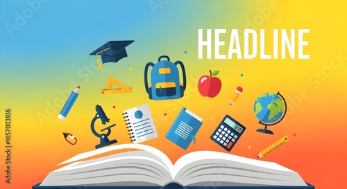 Education and Learning Concept with School Supplies