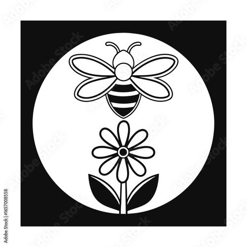 A bee hovering over a flower insect nature