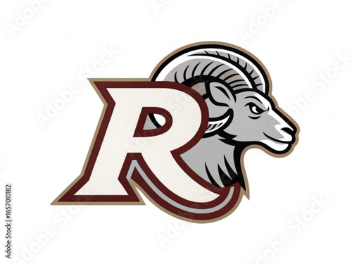 Ram Head, Fierce Stare Mascot Front View