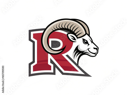 Ram Head, Fierce Stare Mascot Front View