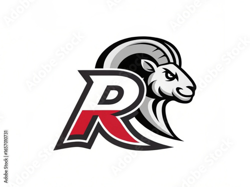 Ram Head, Fierce Stare Mascot Front View
