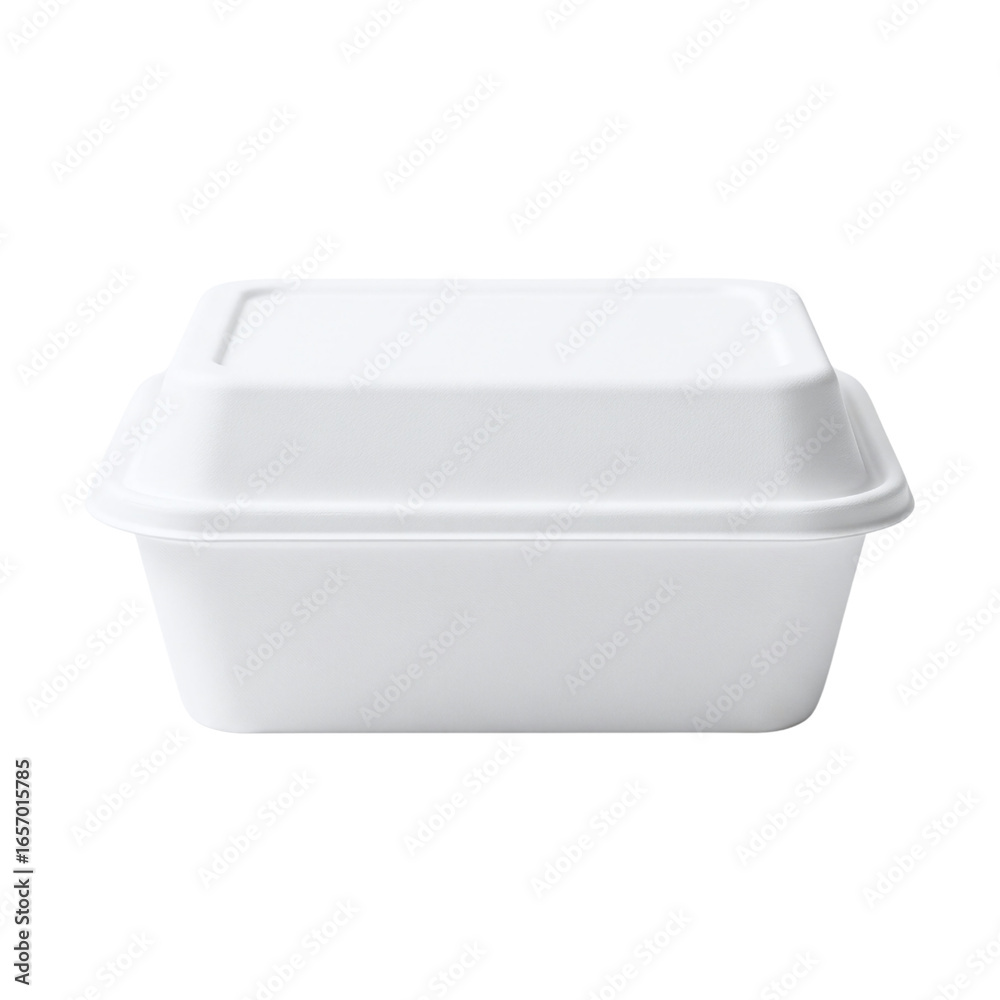 White disposable takeaway food container with lid
White disposable takeaway food container with lid