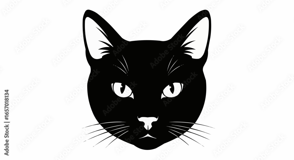 Obraz premium black cat face