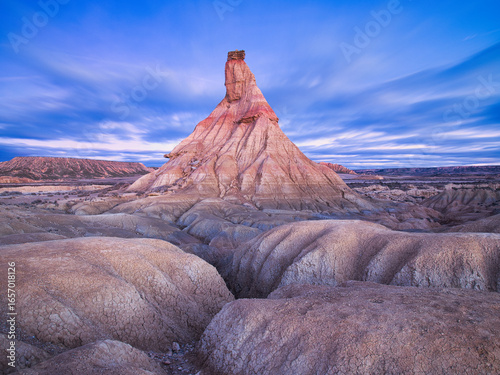 Castildetierra at sunset in Bardenas Reales