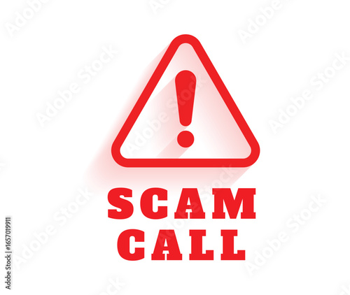 Banner with red scam alert call Attention sign