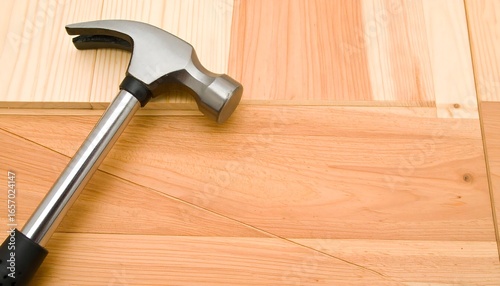 Hammer on wood planks
