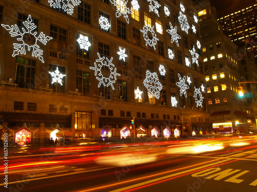 New York City, USA - 5th December 2006: Christmas Lights in New York City with Holiday Decorations