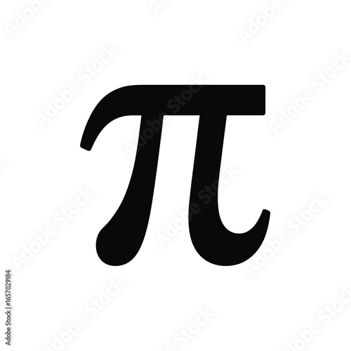 black vector silhouette of the pi (π) symbol in bold, clean lines, slightly angled for dynamic perspective, flat minimal style