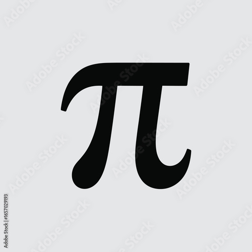 black vector silhouette of the pi (π) symbol in bold, clean lines, slightly angled for dynamic perspective, flat minimal style