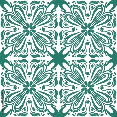  Elegant Green Floral Seamless Pattern