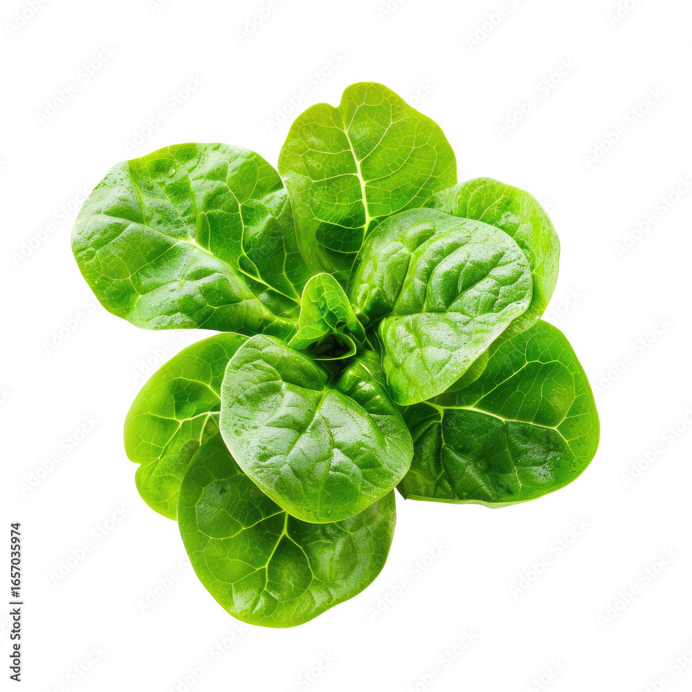 Fototapeta premium Lettuce grows from soil, fresh green leaves in garden on dark background