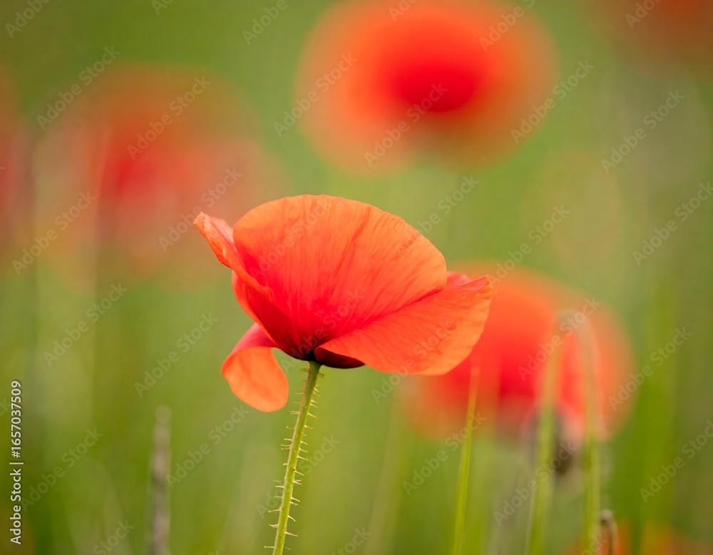 Obraz premium Close-up poppy field