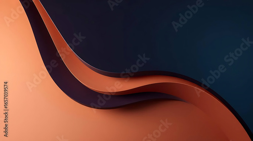 Abstract background with orange and purple paper cut waves, modern graphic design template for presentation, banner, poster, flyer, brochure, card, cover, website, page