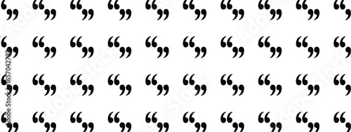 Monochrome grid of quotation marks forming a repetitive pattern, perfect for design elements