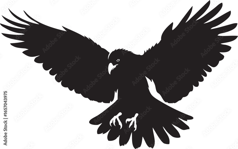 Fototapeta premium Graceful flying bird silhouette in flight