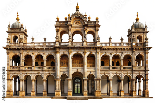 Wallpaper Mural The image is of a large, old, and ornate building with many arches and pillars isolated on white background PNG,AI GENERATED Torontodigital.ca
