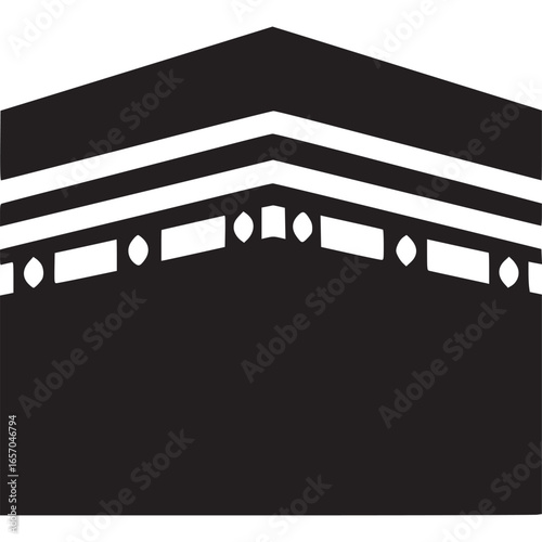 The kaaba in mecca, a sacred islamic shrine and symbol of faith, isolated on white background, representing the hajj pilgrimage and muslim worship