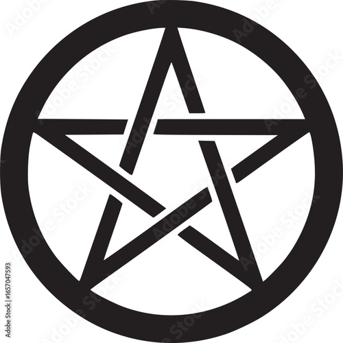 Pentagram star symbol of magic and occultism isolated on white background, a pagan sign representing witchcraft and spirituality