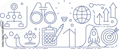 Business strategy and growth concept with icons and charts