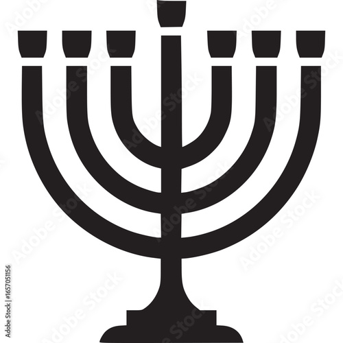 Menorah isolated on white background, a traditional jewish candelabra with seven branches, symbolizing the hanukkah holiday and jewish faith