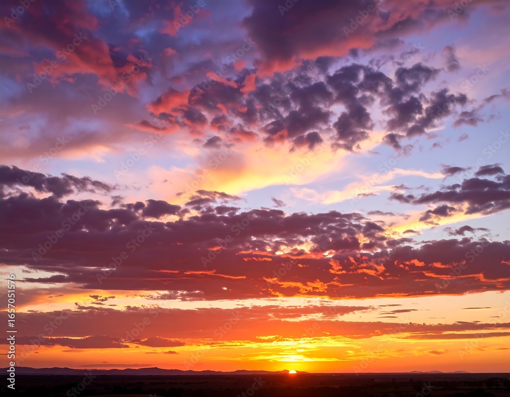 Obraz premium Vibrant sunset cloudscape