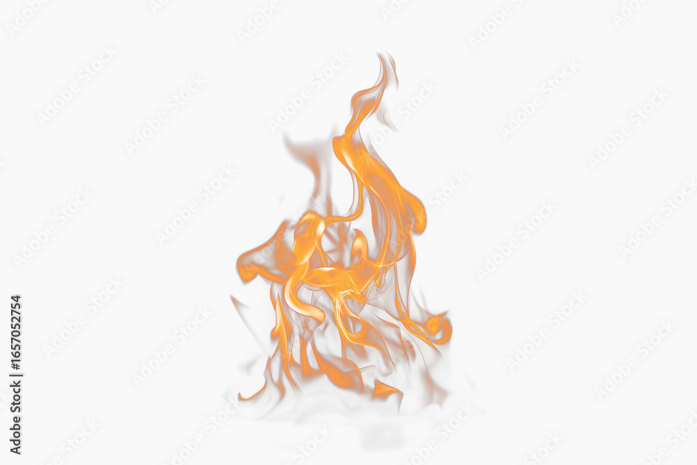 © Nika Lovecraft - PNG realistic flame appearing spontaneously, isolated on a transparent background, vivid orange and yellow hues, dynamic movement, glowing edges, and natural fire texture with lifelike intensity.