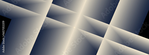 Abstract vector design with intersecting gradient beams in soft beige and dark blue tones, creating a modern futuristic geometric background for digital use