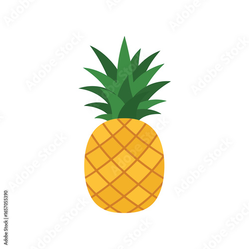 Illustration of a fresh pineapple, a tropical fruit rich in vitamins and antioxidants, perfect for a healthy snack or dessert