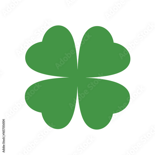 Fourleaf clover, a symbol of luck and st patricks day, featuring a vibrant green color and a simple, elegant design