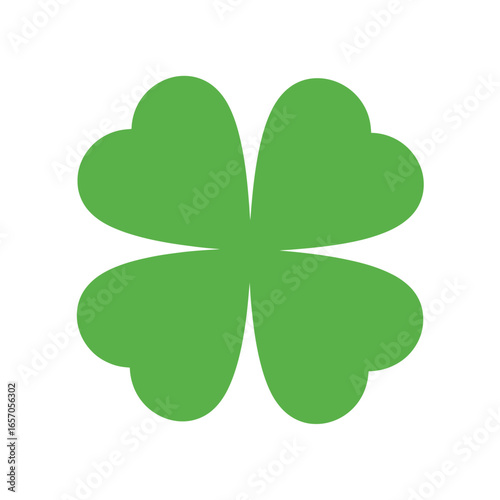 Fourleaf clover, a symbol of luck and st patricks day, featuring a vibrant green color and a simple, elegant design